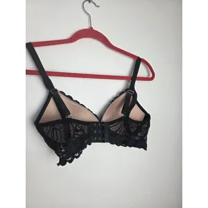 Black Lace Nursing Bra Wireless 34 B Small Chest Breastfeeding thumbnail 4