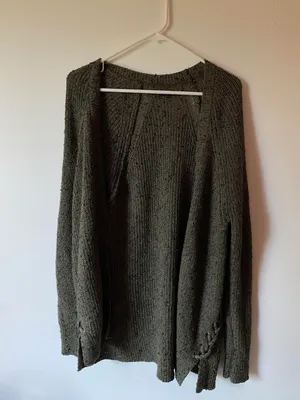 American Eagle knit green oversized sweater cardigan thumbnail 1