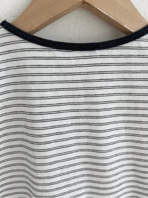 Brandy Melville Striped Baby Tee White Black One Size thumbnail 5