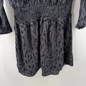 Rails Dress SZ Large Jasmine Ash Cheetah Animal Smock Waist Long Sleeve Button thumbnail 9