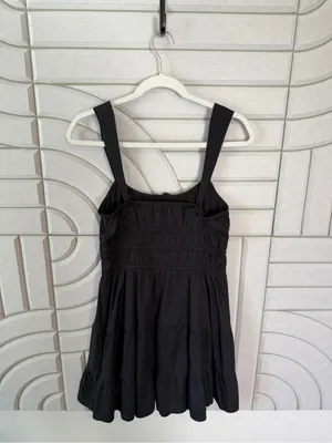 Aritzia Sunday Best Martine Poplin Dress Black Medium Cotton Sleeveless thumbnail 3