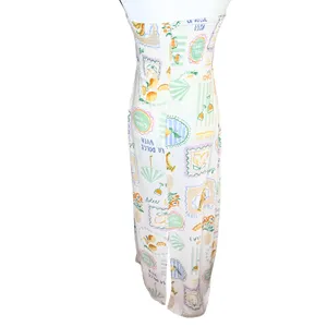 Paper Heart Strapless Fruit Print Maxi Dress Size XL Resort Vacation Linen Boho thumbnail 16