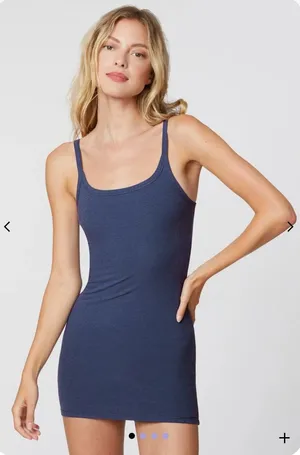 Florence Sunburst Rib Cami Dress in Blue - Size Small thumbnail 1
