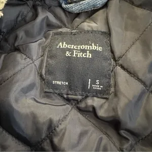 Abercrombie‎ & Fitch Denim Trucker Jacket Sherpa Collar Size Small Blue thumbnail 9
