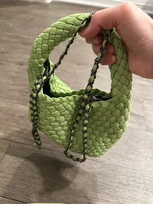 Woven Mini Handbag in Light Green | 2 thumbnail 3