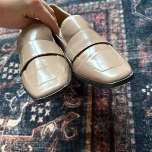 Linea Paolo Nude Square Toe Block Heels Patent Leather‎ Casey thumbnail 3