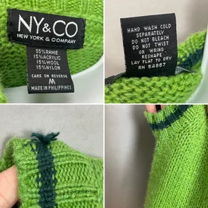 90s Northern Reflections Sweater Vest Womens Large Green Blue Button Up Knit‎ thumbnail 14