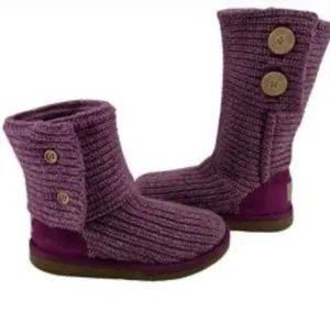 UGG Classic Purple Cardy Tall Knit Boots thumbnail 7