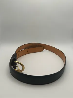 Vintage Coach Navy Blue Leather Women’s Belt with Brass Buckle Size Medium thumbnail 8
