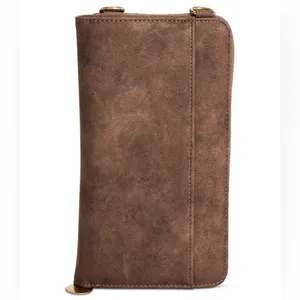 Style & Co. Leather Crossbody Phone Wallet in Chocolate‎ Brown thumbnail 4