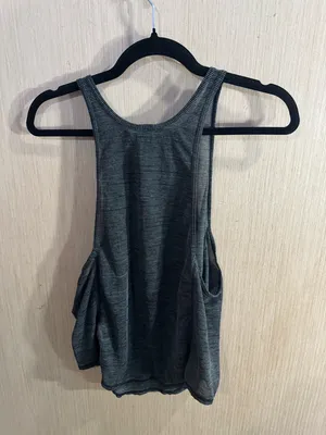 Zella Women’s Strappy Racerback Tank Top - Grey Striped Size Medium thumbnail 4
