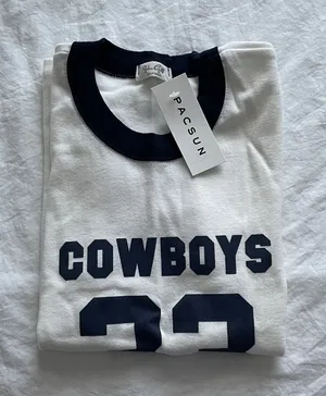 Brandy Melville John Galt cowboy 33 black sleeve white top thumbnail 1