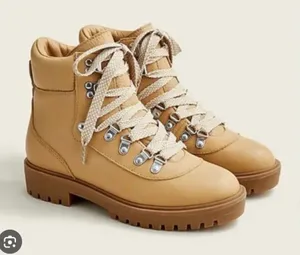 NIB J Crew Lightweight Leather Nordic Boots in Light Caramel thumbnail 1