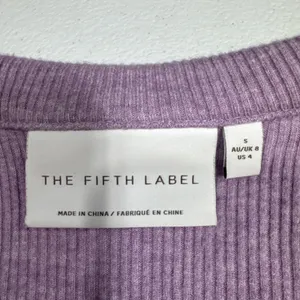 The Fifth Label Womens Ribbed Knit Top Collared Deep V Neck Long Sleeve Size 4 thumbnail 4