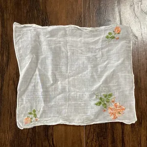 Embroidered Cotton Gauze Handkerchief thumbnail 1