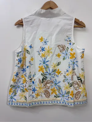 Crown & Ivy Women's Sleeveless Swing Split Neck Printed Top size M thumbnail 4