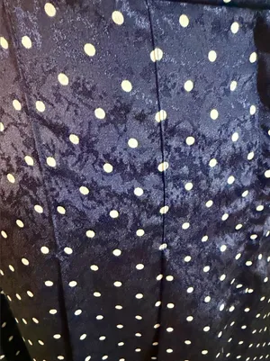 Vintage Navy and White Polka Dot Midi Skirt thumbnail 4