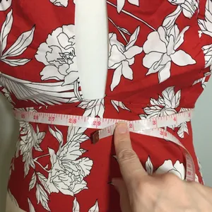 Express NWOT Red White Floral Smocked Halter Top thumbnail 6