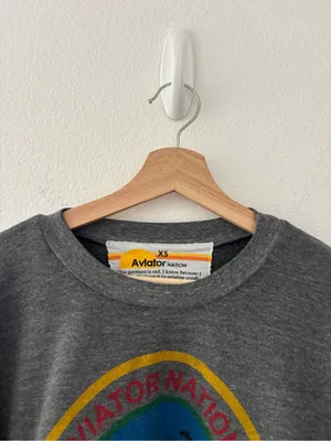 Aviator Nation relaxed graphic crewneck sweater Venice beach in heather grey thumbnail 4