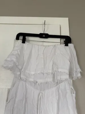Altard State White Off Shoulder White Full Length Jumpsuit thumbnail 4