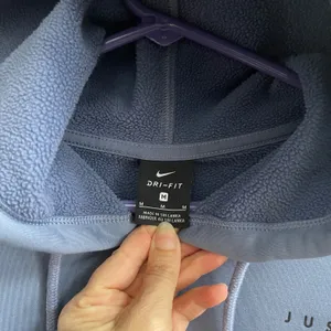 Nike Hoodie Women Medium Blue Gray Athleisure Just Do It Dri-FIT Fleece Pullover thumbnail 4