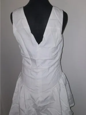 Corset Cute Bow Decor V-Neck A-Line Ruffle Mini Dress, Vacation, Date, Romantic thumbnail 12