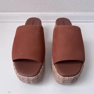 FREE PEOPLE HARBOR RAFFIA FLATFORM SANDALS Size 10 thumbnail 5