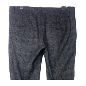 ZARA Gingham Straight Leg Ankle Crop Flat Front Mid Rise 6 Trouser Pants Brown thumbnail 8