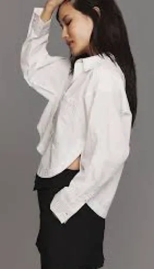 ANTHRO‎ | PILCRO Placket Back-Slit Cotton Shirt thumbnail 1