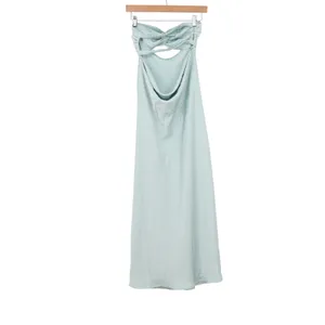 Realtix Light Blue Strapless Cutout Open Back Maxi Dress XS New thumbnail 4