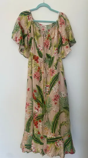 Label of Love Tropical Print A-Line Tassel Maxi Dress Sz Med thumbnail 1