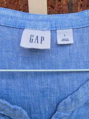 Gap sleeveless Blue linen top Large thumbnail 3