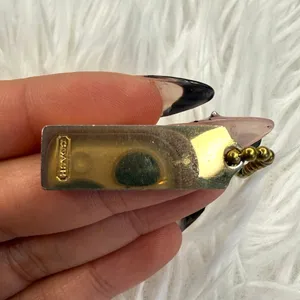 1" y2k COACH Vintage Gold Black Fob Bag Charm Hang tag Hangtag thumbnail 2