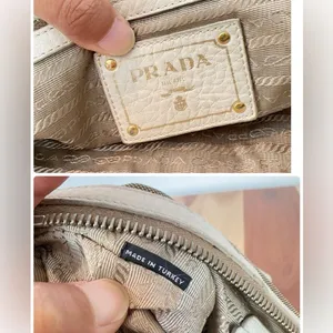 Pre-Owned Prada Beige/Brown Jacquard Logo Canvas‎ And Leather Top Handle thumbnail 11