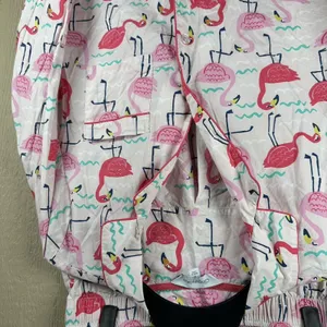 The Company Store Pajama Set Women Medium Pink Poplin Flamingo Long Sleeve Pants thumbnail 3