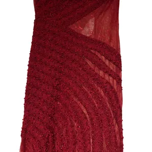 Azzure Couture Burgundy Beaded Lace Open Back Mermaid Evening Gown Dress 6 thumbnail 7