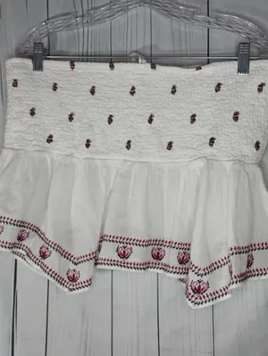 American Eagle Handkerchief Hem Smocked Babydoll Boho Peasant Tube Top thumbnail 6