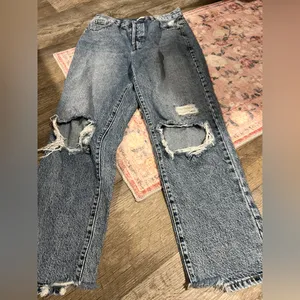 Pacsun high rise straight Distressed Blue Jeans‎ size 27 thumbnail 6
