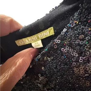 Gianni Bini Womens Black Sequin Sheath Mini Dress Sleeveless‎ Sparkly XS thumbnail 6