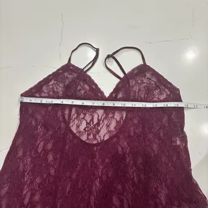 Frederick's of Hollywood Lace Chemise burgundy size L thumbnail 3