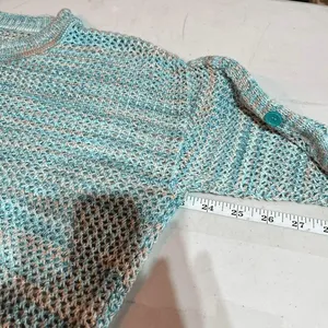 John Paul Richard Women's Beachy Knit Pullover Sweater Green Blue Medium coastal thumbnail 10