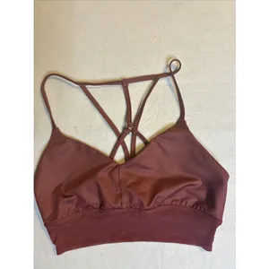 ALO Yoga Lavish Sports Bra Women’s Small Strappy Back Burgundy Athletic Workout thumbnail 3