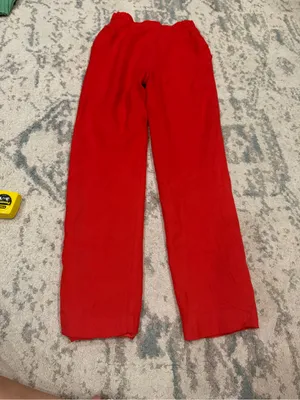 Vintage Alex Red Linen Pants High Waist Size 6 27” Inseam thumbnail 3