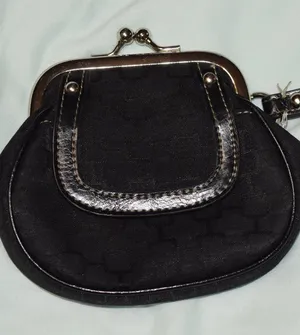Black Geometric Print Kiss Lock Coin Purse Wristlet thumbnail 1