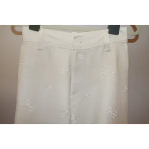 Zara embroidered wide leg trouser pants thumbnail 5