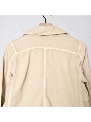 NWT Sandrine Rose Empire Canvas Jacket XS Sunflower Tan Khaki Cotton Linen Chore thumbnail 9