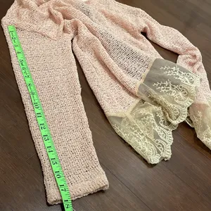 A’reve Blush Pink Lace and Ribbon Sweater Anthropologie thumbnail 6