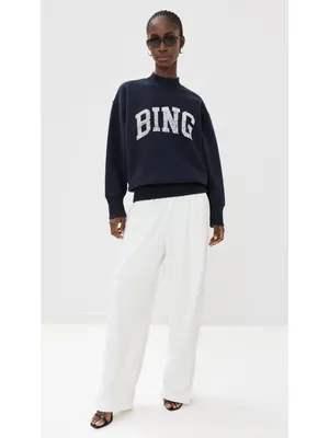 Anine Bing Bradie Sweatshirt in Navy Blue Large Womens Pullover thumbnail 16