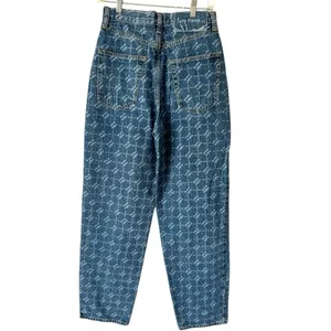 Urban Outfitters iets frans Monogram Denim Baggy Boyfriend High Rise Jeans Women’s Size 27 thumbnail 4