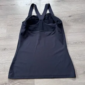 Ivy Park Womens Black Activewear Tank Top Built-in Bra Mesh Back Size Medium M thumbnail 2